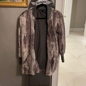 Splendid faux fur coat size small, gray